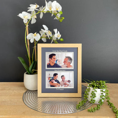 Personalised Father's Day photo frame with two family photos