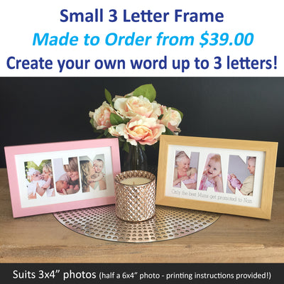 Mother's Day Frames - 3 Letters (Small Size)