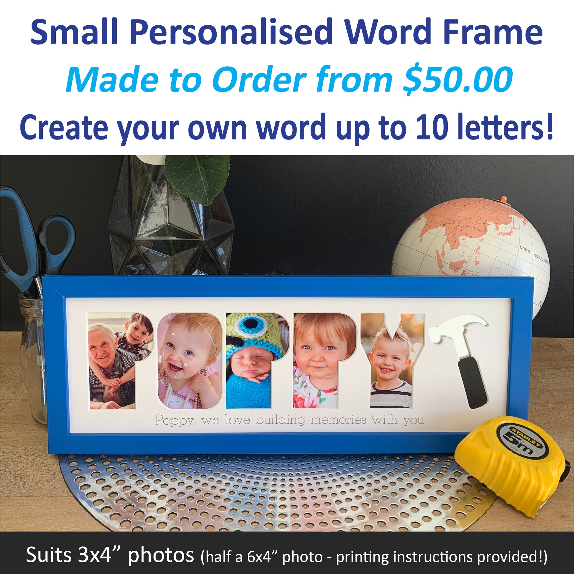 Father's Day Frames - 6 to 10 Letters (Small Size)